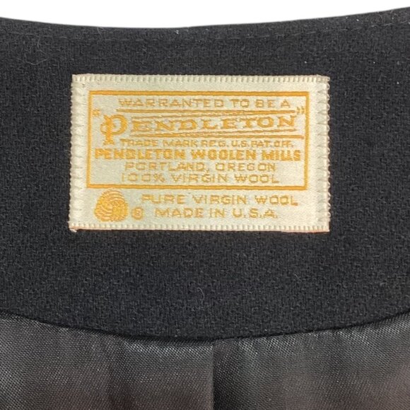 Vintage 70s Pendleton Black Wool Blazer‎ Jacket Women's Size 10 - Picture 5 of 7
